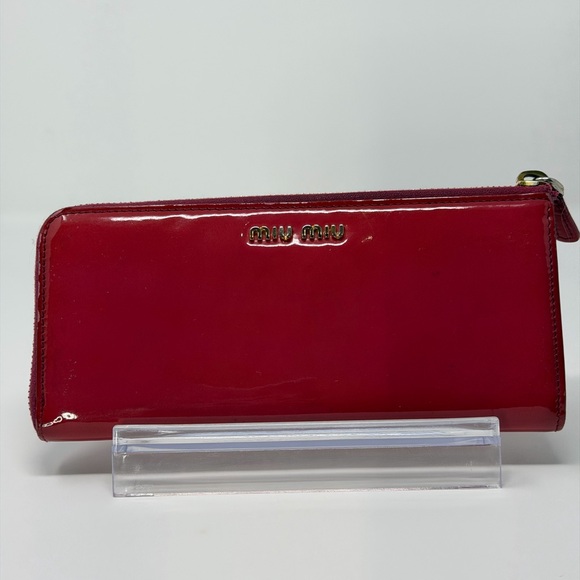 Miu Miu Handbags - Miu Miu Patent Leather Red Wallet